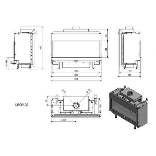Газовая топка LEO/100/G31/37MBAR (баллонный газ)